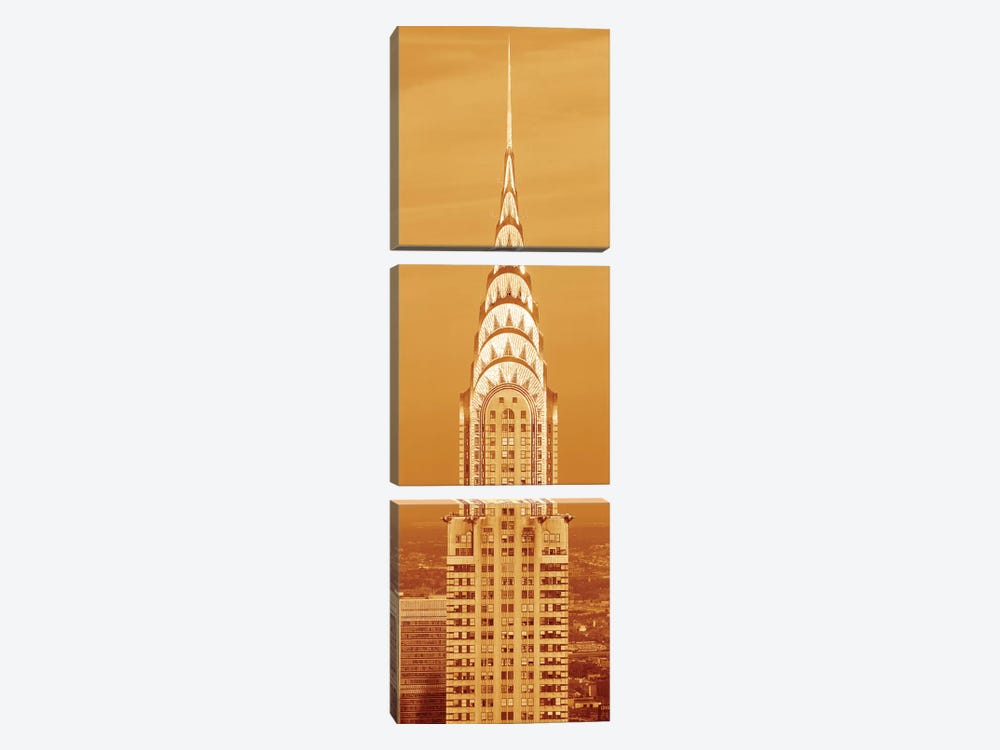 Chrysler Building At Sunset In Sepia, New York City, New York, USA by Panoramic Images 3-piece Canvas Print