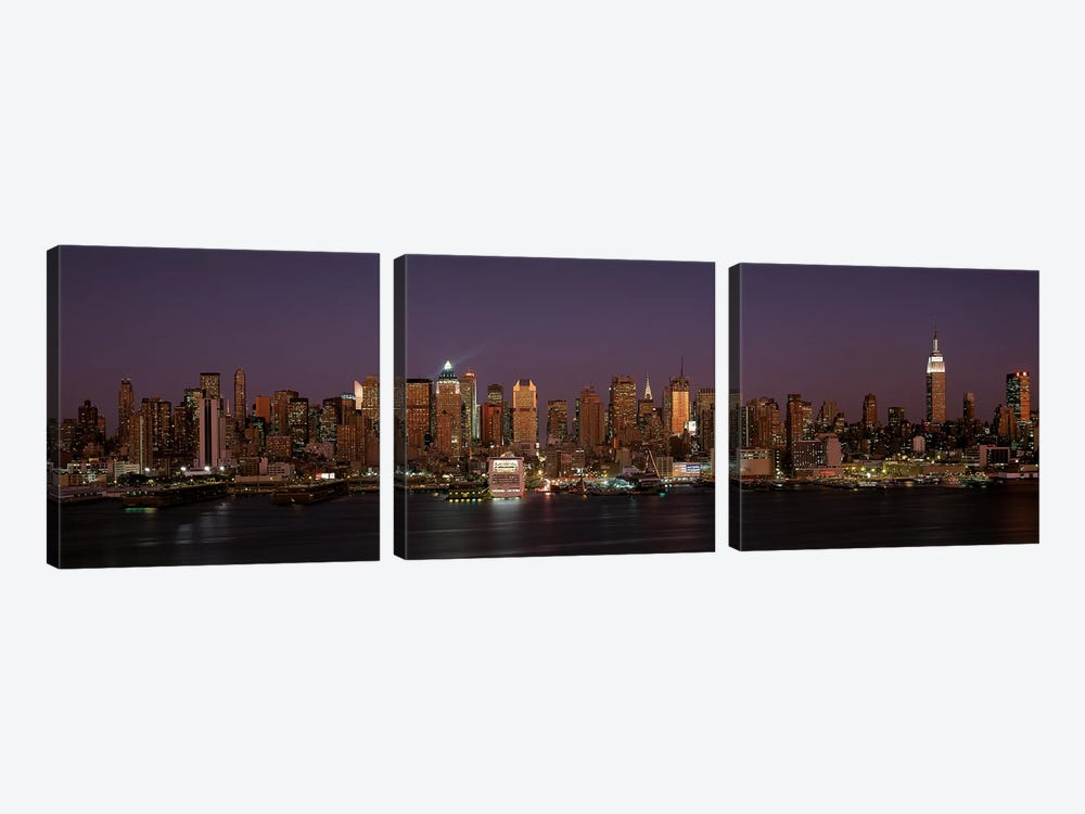 Skyline, Midtown, Manhattan, New York City, New York, USA by Panoramic Images 3-piece Canvas Wall Art
