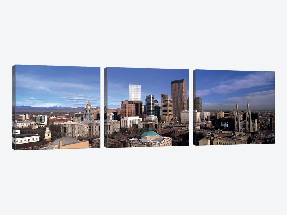 Downtown Skyline, Denver, Denver County, Colorado, USA by Panoramic Images 3-piece Canvas Print