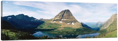 Bearhat Mountain and Hidden Lake, Lewis Range, Rocky Mountains, Glacier National Park, Flathead County, Montana, USA Canvas Art Print - Glacier National Park Art