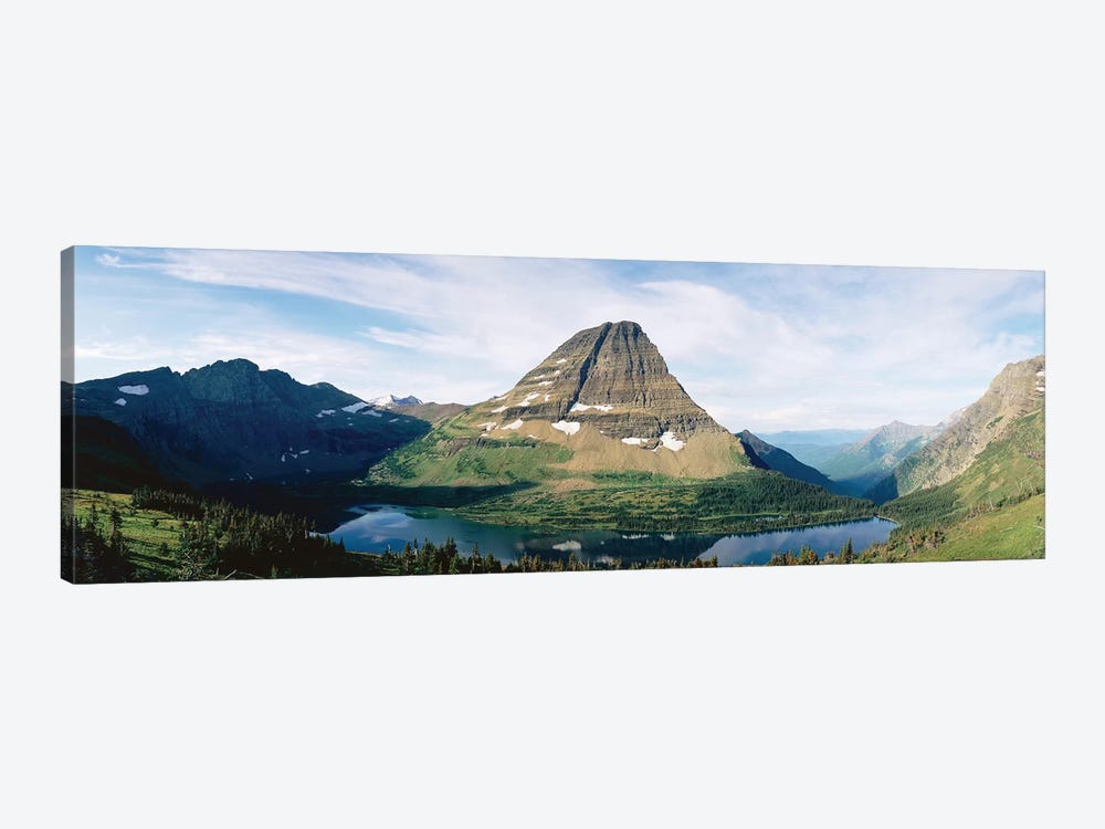 Bearhat Mountain and Hidden Lake, Lewis Range, Rocky Mountains, Glacier National Park, Flathead County, Montana, USA by Panoramic Images 1-piece Canvas Print