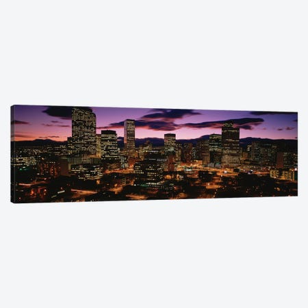 Downtown Skyline at Dusk, Denver, Denver County, Colorado, USA Canvas Print #PIM14066} by Panoramic Images Canvas Wall Art