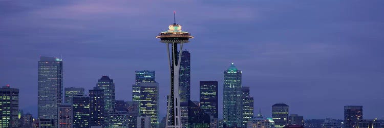 Downtown Skyline at Dusk, Seattle, King County, Washington, USA