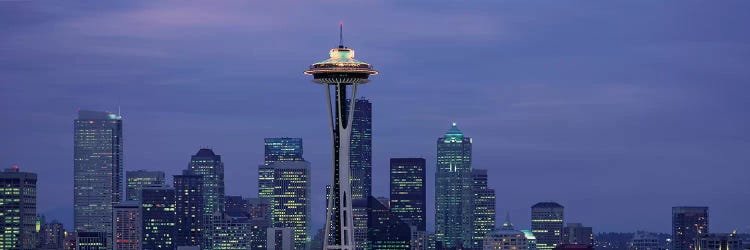 Downtown Skyline at Dusk, Seattle, King County, Washington, USA by Panoramic Images wall art