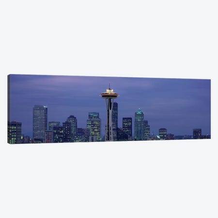 Downtown Skyline at Dusk, Seattle, King County, Washington, USA Canvas Print #PIM14067} by Panoramic Images Canvas Wall Art