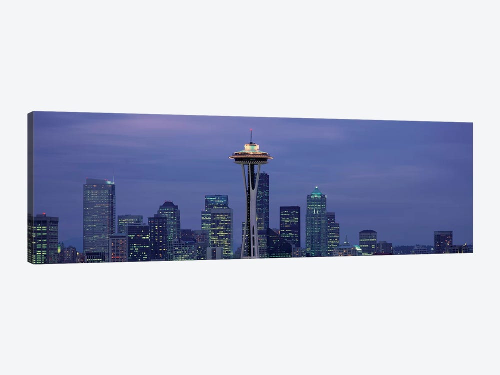 Downtown Skyline at Dusk, Seattle, King County, Washington, USA by Panoramic Images 1-piece Canvas Art Print