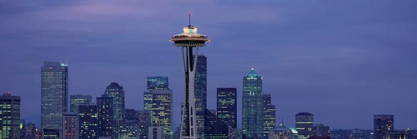 Seattle Skylines: Downtown Skyline at Dusk, Seattle, King County, Washington, USA by Panoramic Images