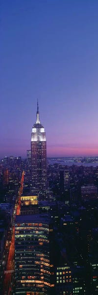 Manhattan: Empire State Building at Sunset, Manhattan, New York City, New York, USA by Panoramic Images