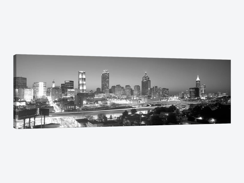 Downtown Skyline in Greyscale, Atlanta, Fulton County, Georgia, USA by Panoramic Images 1-piece Canvas Art