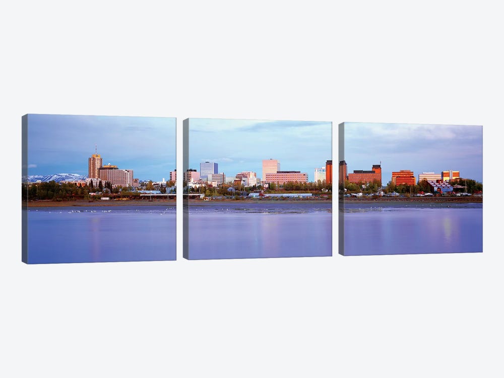 Downtown Skyline, Anchorage, South Central Region, Alaska, USA by Panoramic Images 3-piece Art Print