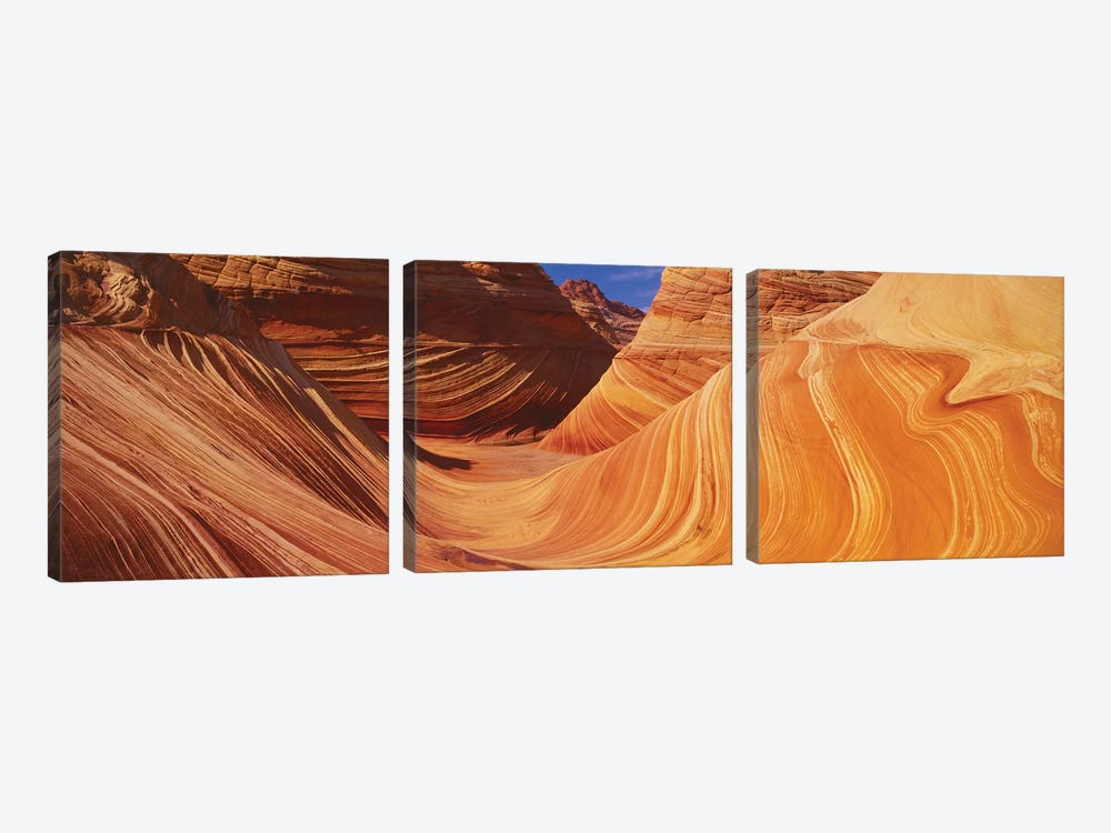The Wave, Coyote Buttes, Paria Canyon-Vermilion Cliffs Wilderness, Coconino County, Arizona, USA by Panoramic Images 3-piece Canvas Wall Art