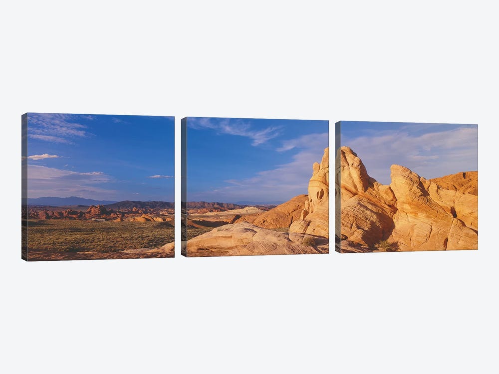 Landscape, Valley Of Fire State Park, Clark County, Nevada, USA by Panoramic Images 3-piece Canvas Artwork