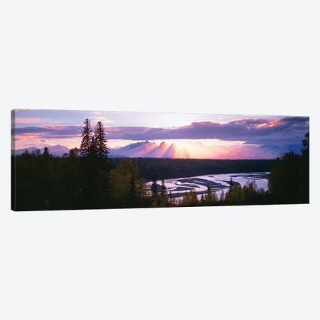 Sunset, Denali (Mt. McKinley), Alaska Range, Denali National Park and Preserve, Alaska, USA Canvas Print #PIM14097} by Panoramic Images Canvas Art Print