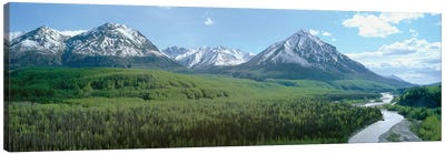 River Valley Landscape, Matanuska-Susitna (Mat-Su) Valley, Alaska, USA Canvas Art Print - Alaska Art