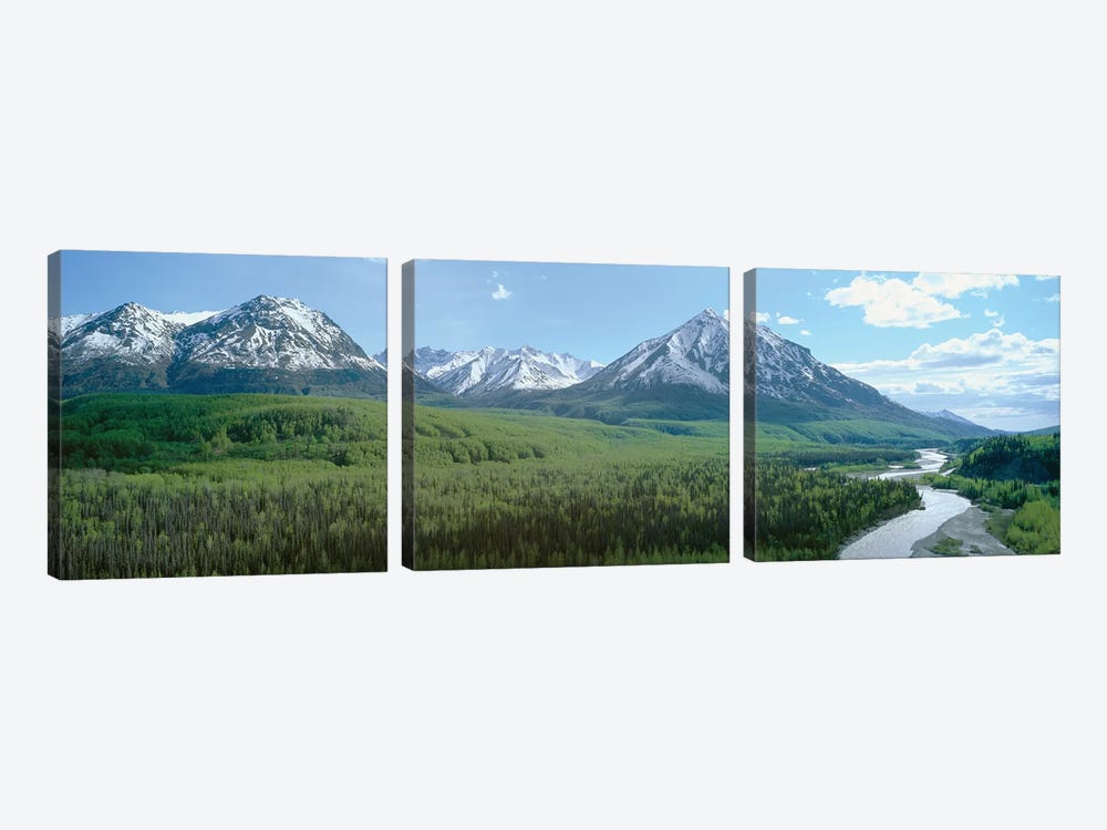 River Valley Landscape, Matanuska-Susitna (Mat-Su) Valley, Alaska, USA by Panoramic Images 3-piece Art Print