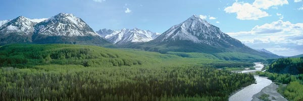 River Valley Landscape, Matanuska-Susitna (Mat-Su) Valley, Alaska, USA