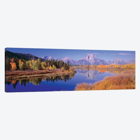 Autumn Landscape I, Teton Range, Rocky Mountains, Oxbow Bend, Wyoming, USA Canvas Print #PIM14103} by Panoramic Images Canvas Art