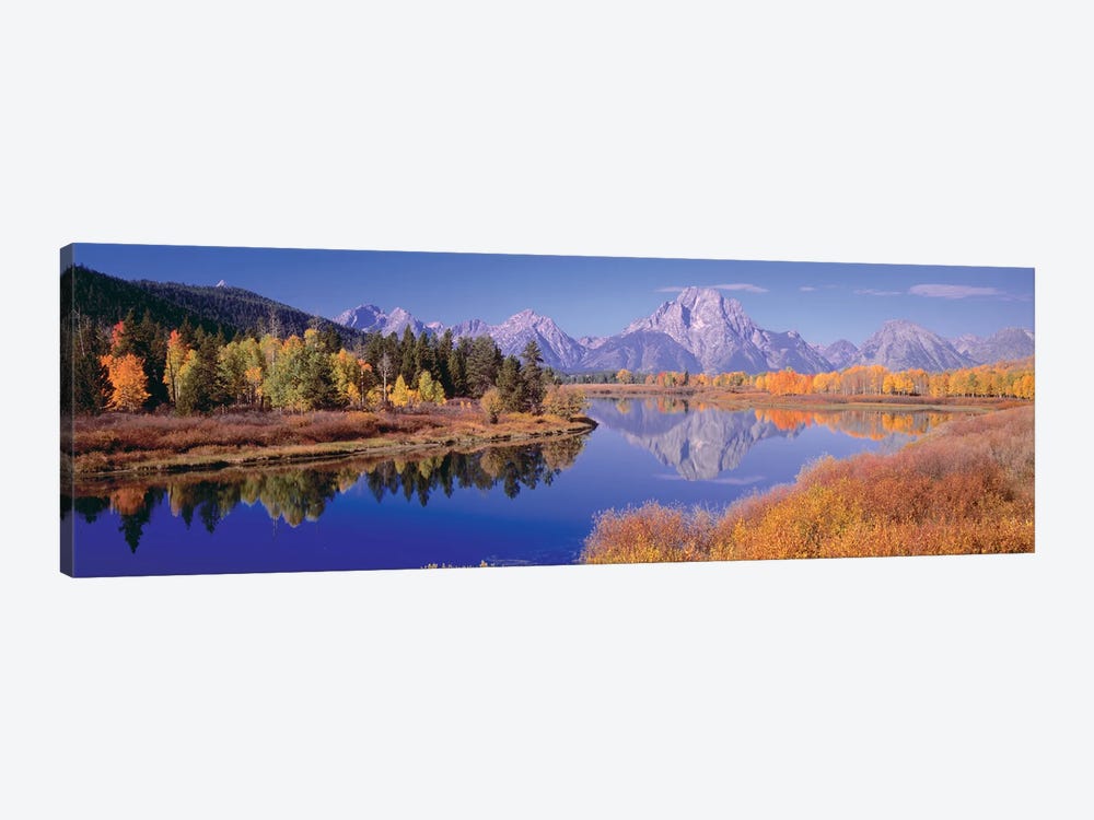 Autumn Landscape I, Teton Range, Rocky Mountains, Oxbow Bend, Wyoming, USA 1-piece Canvas Artwork