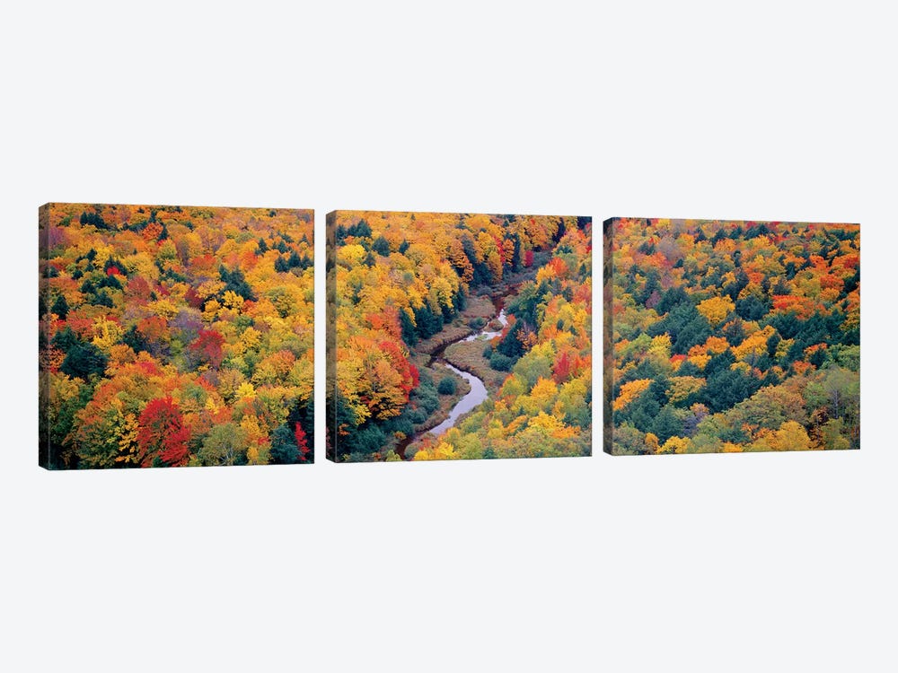 Autumn Landscape I, Porcupine Mountains Wilderness State Park, Upper Peninsula, Michigan, USA by Panoramic Images 3-piece Canvas Print