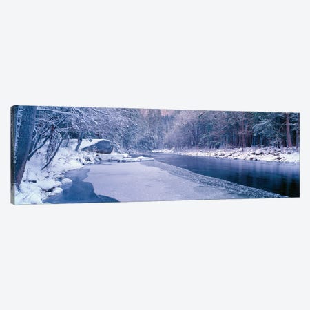 Winter Landscape, Merced River, Yosemite Valley, Mariposa County, California, USA Canvas Print #PIM14108} by Panoramic Images Canvas Artwork