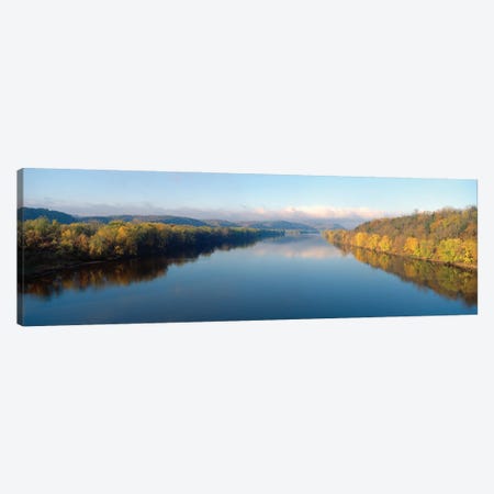 Autumn Landscape, Wisconsin River, Crawford County, Wisconsin, USA Canvas Print #PIM14110} by Panoramic Images Art Print