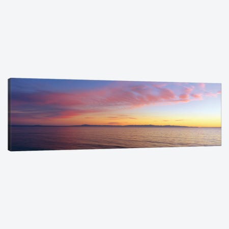 Seascape at Sunset, Pacific Ocean Canvas Print #PIM14115} by Panoramic Images Canvas Wall Art