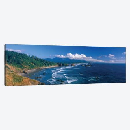 Coastal Landscape, Cannon Beach, Clatsop County, Oregon, USA Canvas Print #PIM14118} by Panoramic Images Canvas Art Print