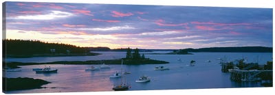 Sunset, Port Clyde Harbor (Herring Gut), St. George, Knox County, Maine, USA Canvas Art Print - Island Art