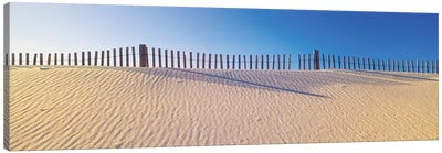 Beachfront Fencing, Santa Rosa Island, Florida, USA Canvas Art Print - Sandy Beach Art
