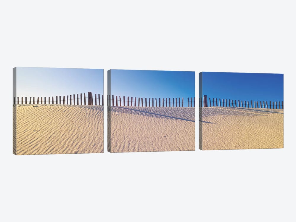 Beachfront Fencing, Santa Rosa Island, Florida, USA by Panoramic Images 3-piece Canvas Art