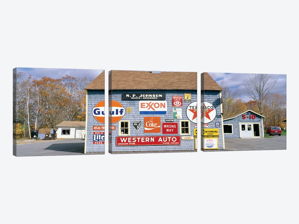 Exterior of Love Barn Antique Stove & Heater, Orland, Hancock County, Maine, USA by Panoramic Images 3-piece Canvas Wall Art