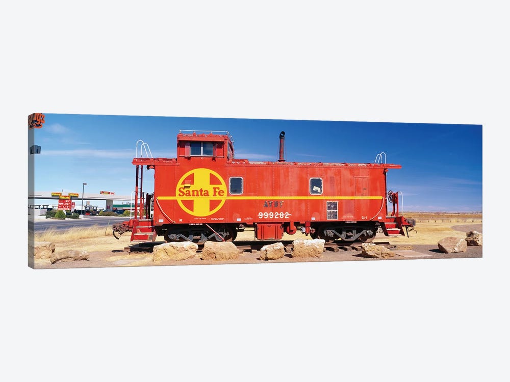 Red Atchison-Topeka-Santa Fe Railway (ATSF) Caboose, Visitors Center Display, Winslow, Navajo County, Arizona, USA by Panoramic Images 1-piece Canvas Wall Art