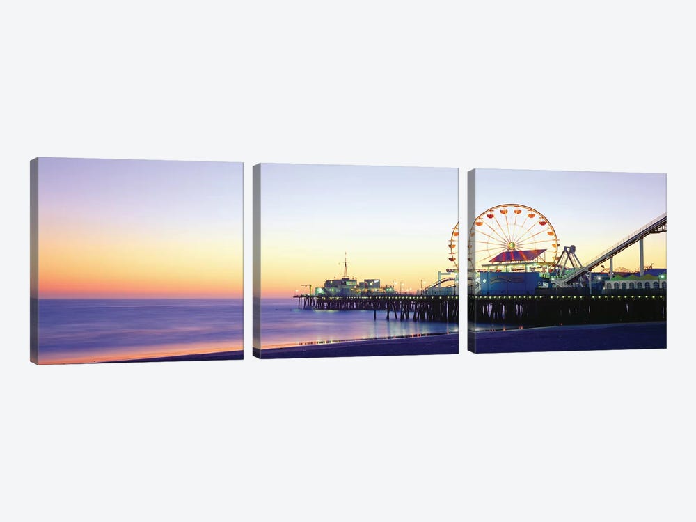 Santa Monica Pier, Santa Monica, Los Angeles County, California, USA by Panoramic Images 3-piece Canvas Artwork