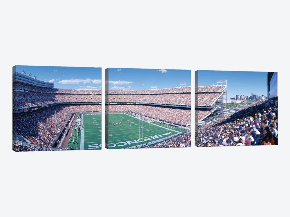 Aerial View I, Mile High Stadium, Denver, Denver County, Colorado, USA by Panoramic Images 3-piece Canvas Art Print