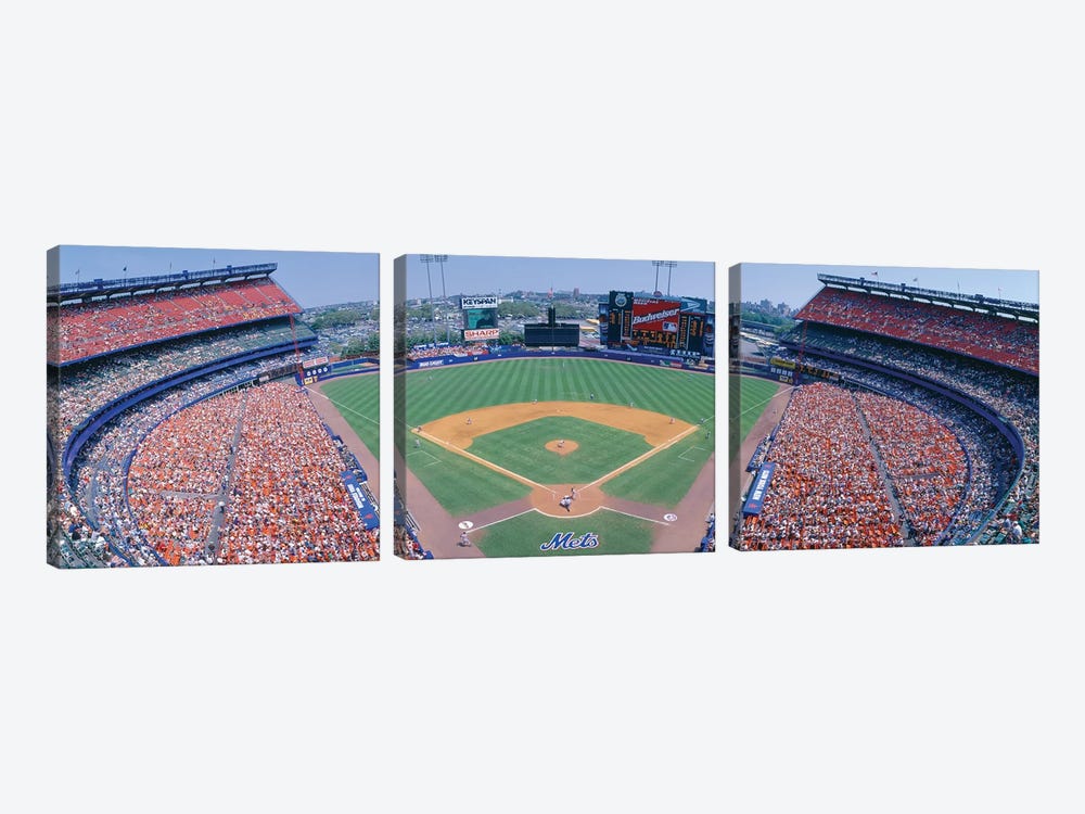 Aerial View I, Shea Stadium, Flushing, Queens, New York City, New York, USA by Panoramic Images 3-piece Canvas Print