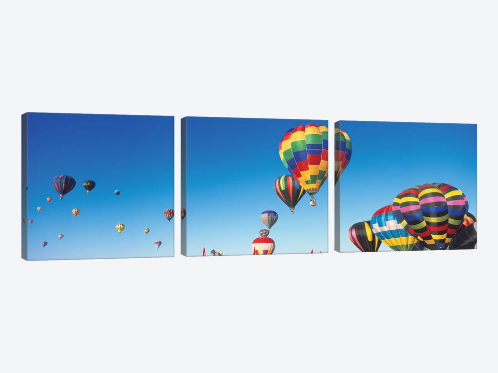 Mass Ascension, 25th Albuquerque International Balloon Fiesta, Albuquerque, Bernalillo County, New Mexico by Panoramic Images 3-piece Canvas Art Print