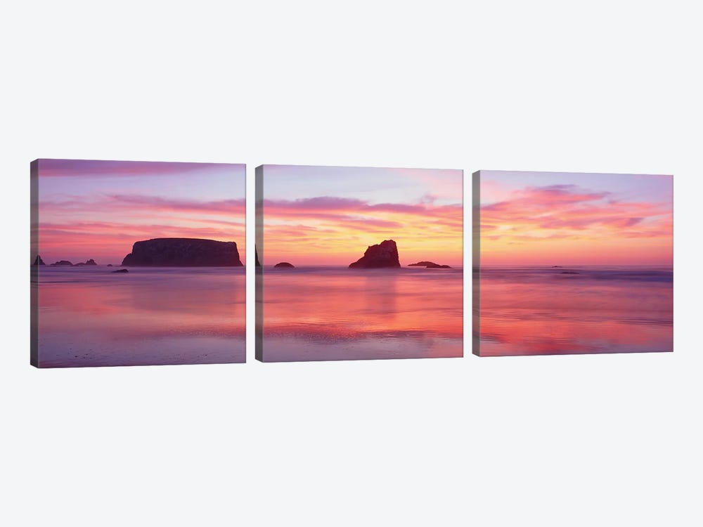 Coastal Rock Formations, Bandon, Coos County, Oregon, USA by Panoramic Images 3-piece Canvas Art