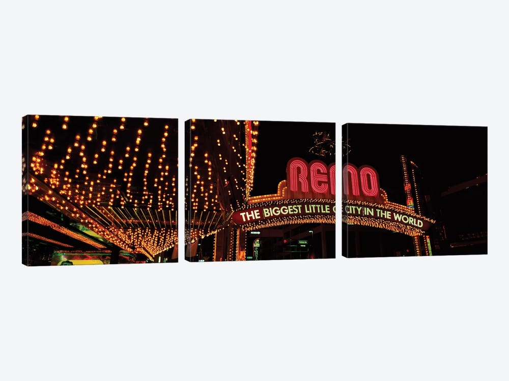 Reno Arch, Reno, Washoe County, Nevada, USA by Panoramic Images 3-piece Canvas Art Print