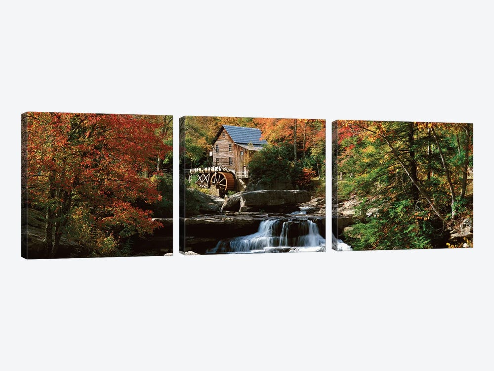 Autumn Landscape, Glade Creek Grist Mill, Babcock State Park, Fayette County, West Virginia, USA by Panoramic Images 3-piece Art Print