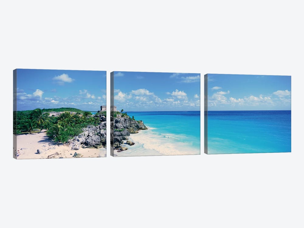 Templo Dios del Viento (God Of Winds Temple), Tulum, Quintana Roo, Yucatan Peninsula, Mexico by Panoramic Images 3-piece Canvas Art Print