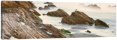 Coastal Rock Formations, Gaviota, Santa Barbara County, California, USA Canvas Art Print - Mist & Fog Art
