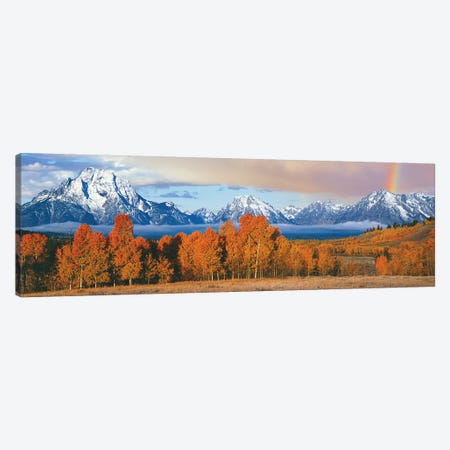 Autumn Landscape II, Teton Range, Rocky Mountains, Oxbow Bend, Wyoming, USA Canvas Print #PIM14145} by Panoramic Images Canvas Print