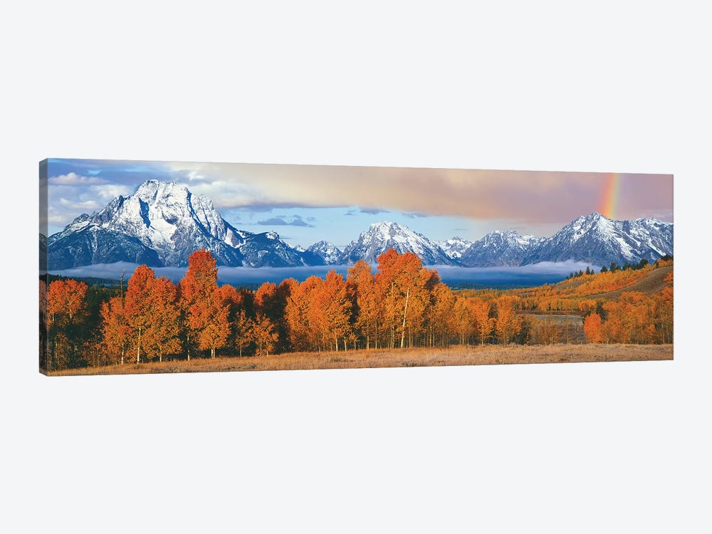 Autumn Landscape II, Teton Range, Rocky Mountains, Oxbow Bend, Wyoming, USA 1-piece Canvas Art