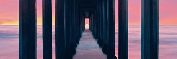 Ocean Sunrises & Sunsets: Sunset, Beneath Scripps Pier, La Jolla, San Diego, San Diego County, California, USA by Panoramic Images