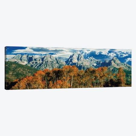 Autumn Landscape, Teton Range, Rocky Mountains, Grand Teton National Park, Wyoming, USA Canvas Print #PIM14154} by Panoramic Images Canvas Wall Art