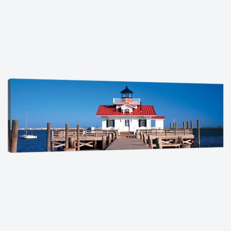 Roanoke Marshes Lighthouse, Outer Banks, Manteo, Dare County, North Carolina, USA Canvas Print #PIM14182} by Panoramic Images Canvas Artwork