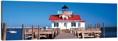 Roanoke Marshes Lighthouse, Outer Banks, Manteo, Dare County, North Carolina, USA Canvas Art Print - Lighthouse Art