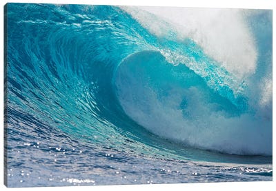 Plunging Waves II, Sout Pacific Ocean, Tahiti, French Polynesia Canvas Art Print - Sports Art