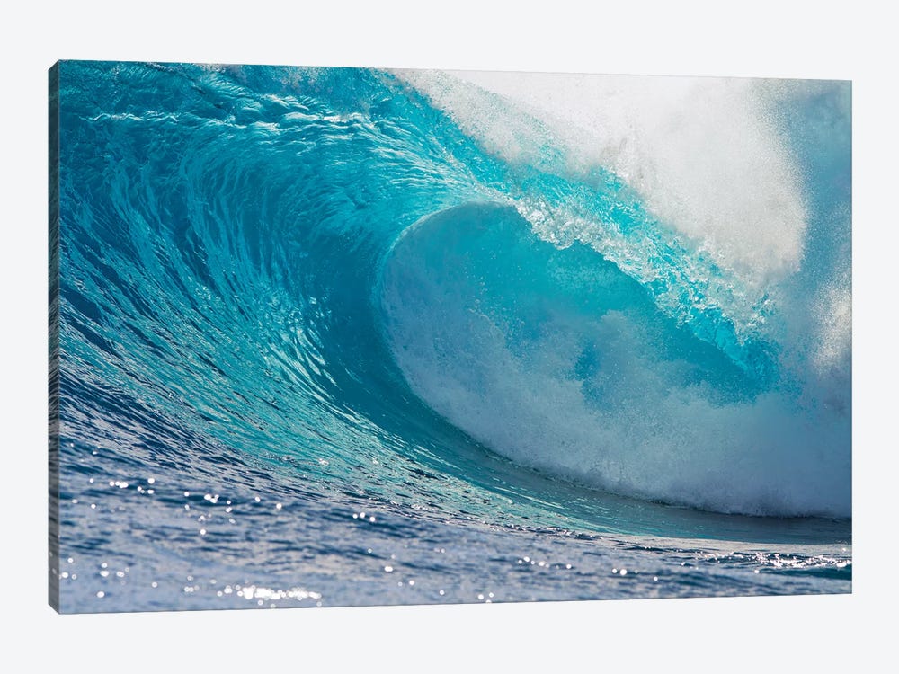 Ship Ornamental Sea Waves Picture CANVAS WALL ART Square Print Blue 