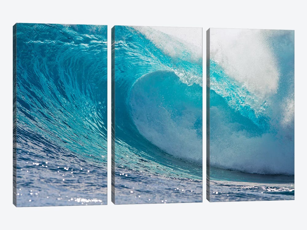 Plunging Waves II, Sout Pacific Ocean, Tahiti, French Polynesia by Panoramic Images 3-piece Canvas Wall Art